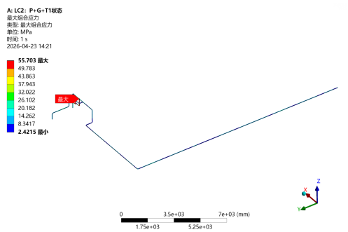 Figure 2: Stress Contour Plot under LC1